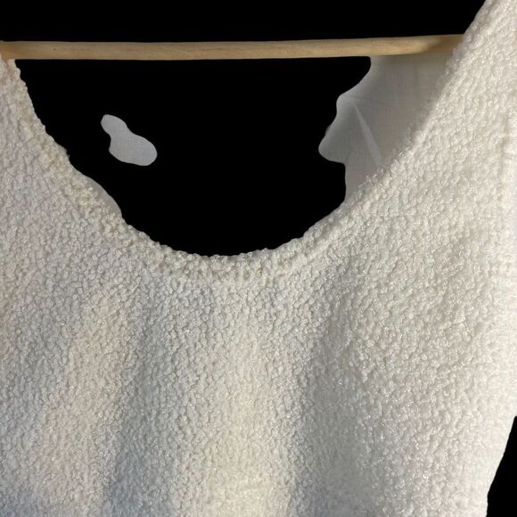 Lovers + Friends Ivory Fleecy Cropped Tank Style Bra Top Sz S - Picture 3 of 7